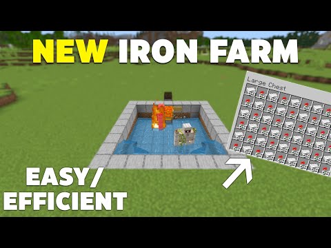 EASY and Efficient Iron Farm in Minecraft Bedrock 1.18! (automatic)