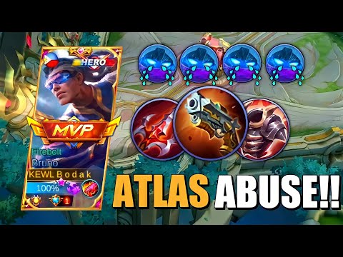 ATLAS ABUSE | BRUNO BEST BUILD AND EMBLEM SEASON 24 | Mobile Legends Bang Bang