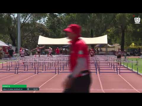 Girls U13 80m Hurdles Heat 1: 2024-25 State Combined Event Championships