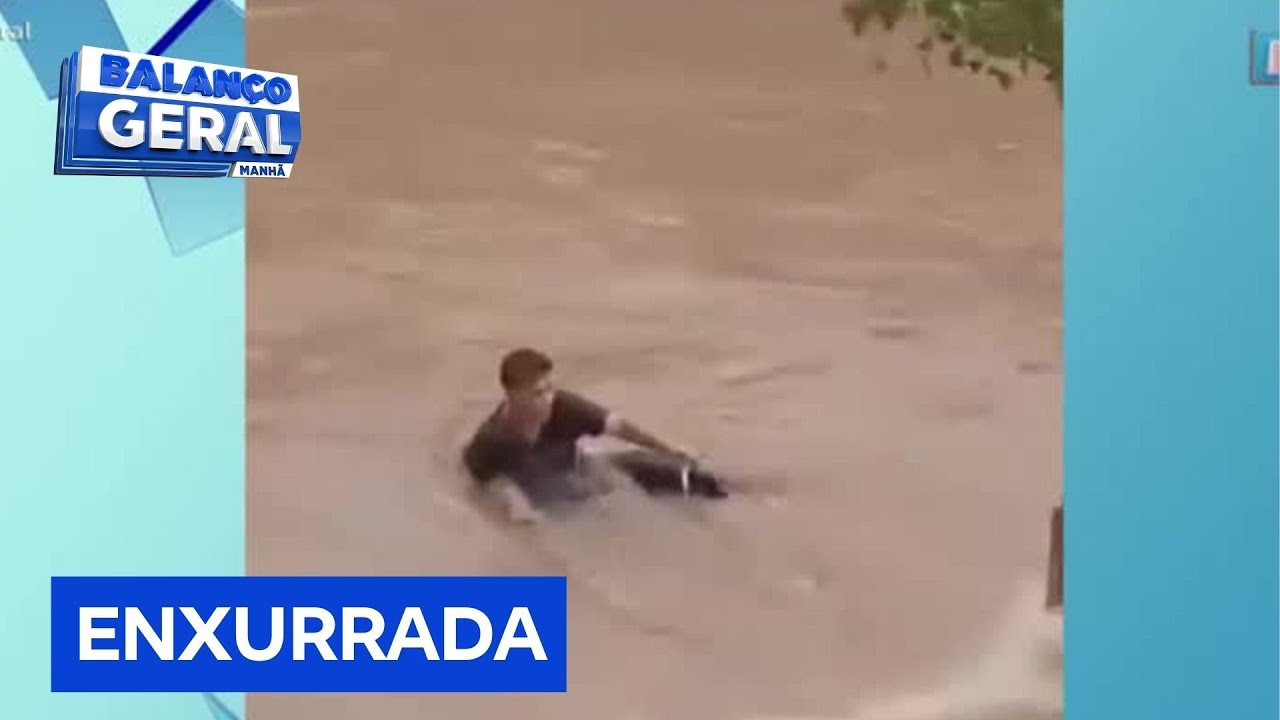 Homem é arrastado por correnteza durante temporal na Grande São Paulo