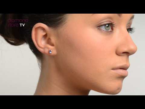 FEG23 V - Tanzanite 5 x 4mm 18K Gold Earrings