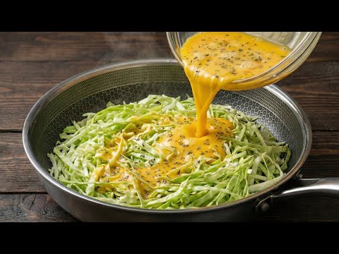 I cook cabbage with eggs like this every weekend! Simple & delicious recipe!