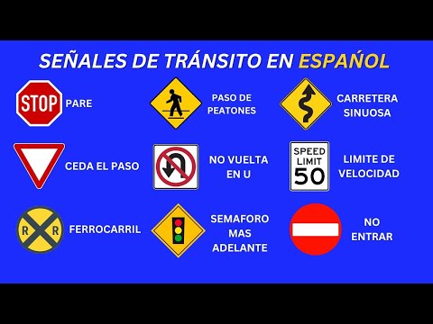 TRAFFIC SIGNS IN SPANISH USA THEORETICAL EXAM 2025
