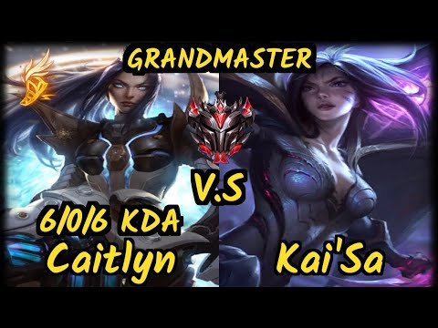 HeaQ (CAITLYN) vs KAI'SA - 6/0/6 KDA BOTTOM ADC GAMEPLAY - EUW Ranked GRANDMASTER