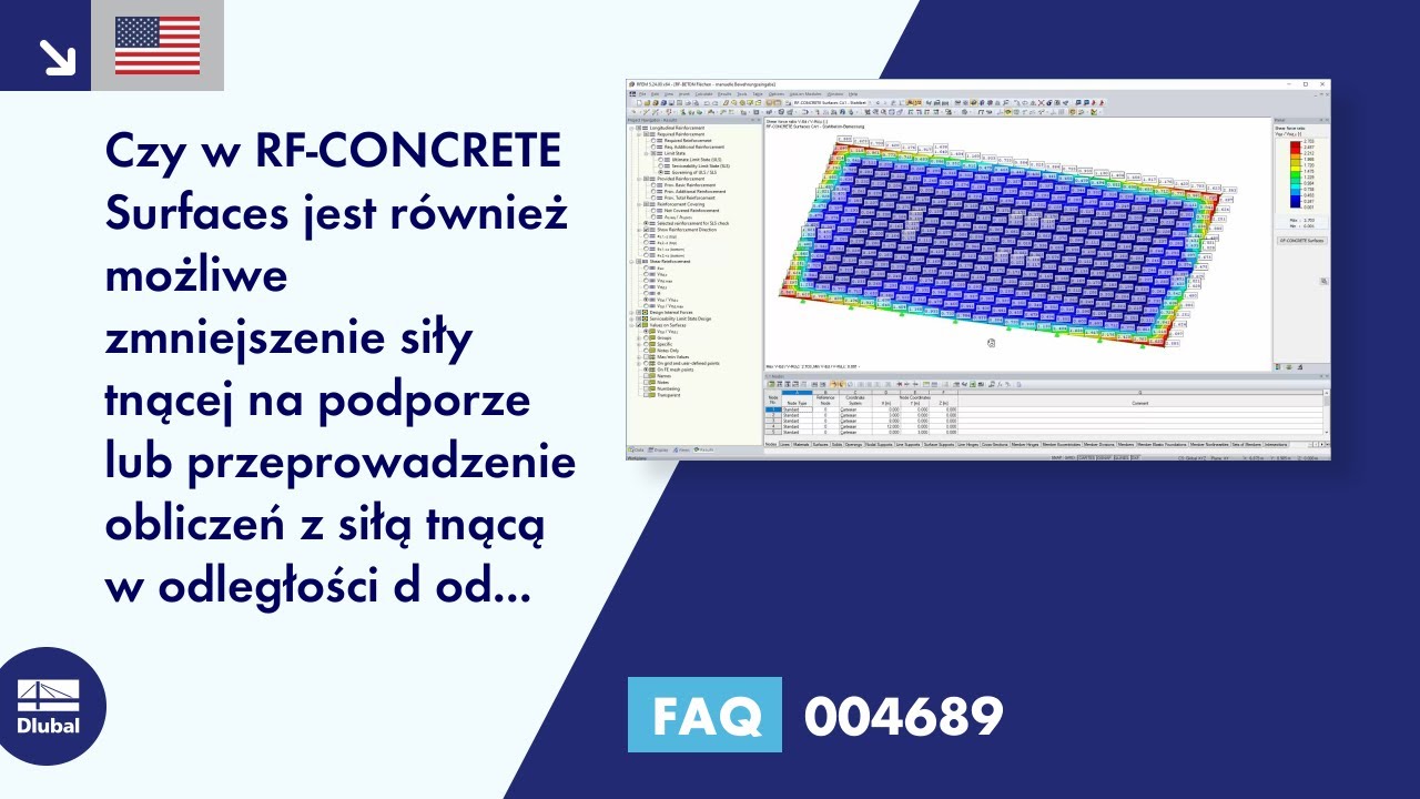 FAQ 004689 | Czy można również zredukować siłę tnącą na podporze lub przeprowadzić obliczenia za pomocą ...