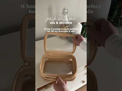 The best cosmetic travel bag for skincare, makeup, essential oils, etc #travelbag #packwithme