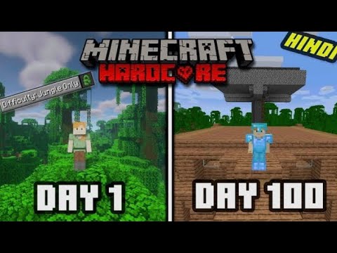 I Survived 100 days in JUNGLE ONLY WORLD in Minecraft HARDCORE (Hindi)