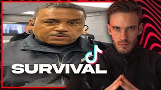 If you watch the first clip at in .25 speed you can see the slide move back before he grabs it lol - Tik Tok Survival Training..........................................................................😲