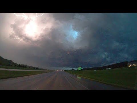 Rapid City, SD, Funnel Cloud and Severe Storms! 4K 06.08.2018