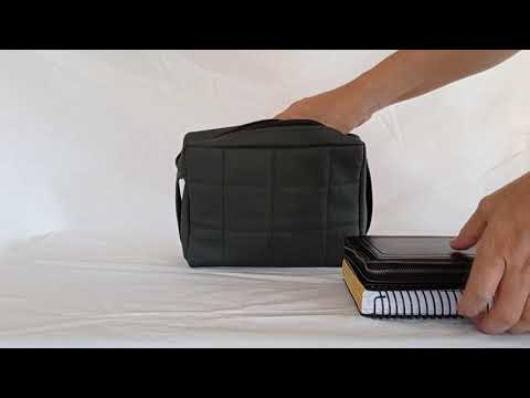 Pasta Bolsa CCB Tradicional G Couro Costurado Quadriculado Cinza R1778 - Musical Rava