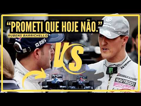 "Tá entalado na garganta ainda." - Rubens Barrichello em 2010.