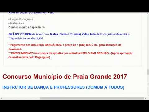 PRAIA GRANDE SP PREFEITURA CONCURSO PÚBLICO 2017 GRUPO MATERIAL GRATUITO EDITAL APOSTILA