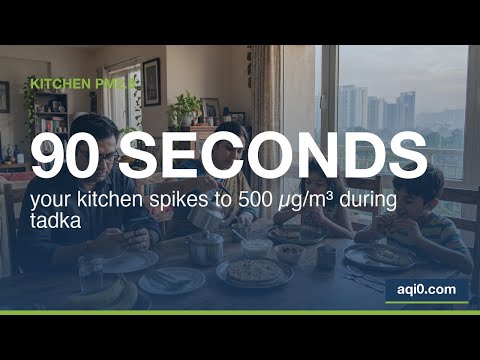 The tadka spike — why Indian kitchens hit 500 µg/m³ in 90 seconds