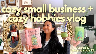 cozy hobbies, packing the LAST orders of 2025, cozy shopping 🛍️📖📦 - 30 before 30 VLOGMAS DAY 12