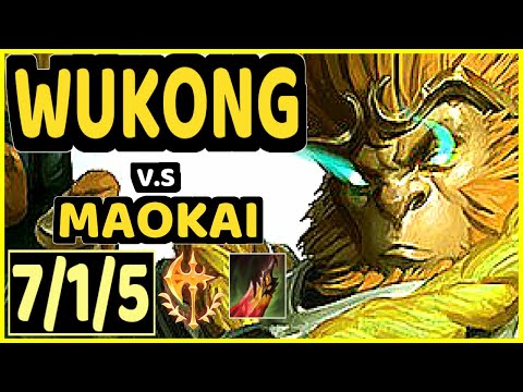 WHITEKNIGHT (WUKONG) vs MAOKAI - 7/1/5 KDA TOP GAMEPLAY - EUW Ranked GRANDMASTER