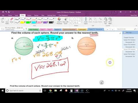 7th Hr Volume of Sphere
