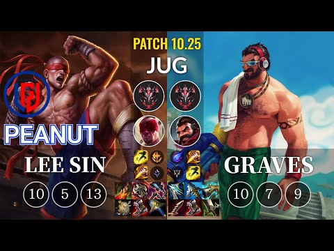 LGD Peanut Lee Sin vs Graves Jungle - KR Patch 10.25