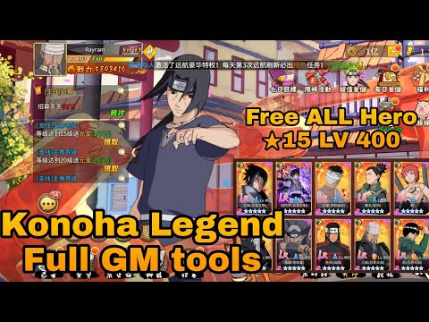 Konoha Legend Full GM tools - Free ALL Hero ★15 LV 400 - Free Full Item + Gold & More