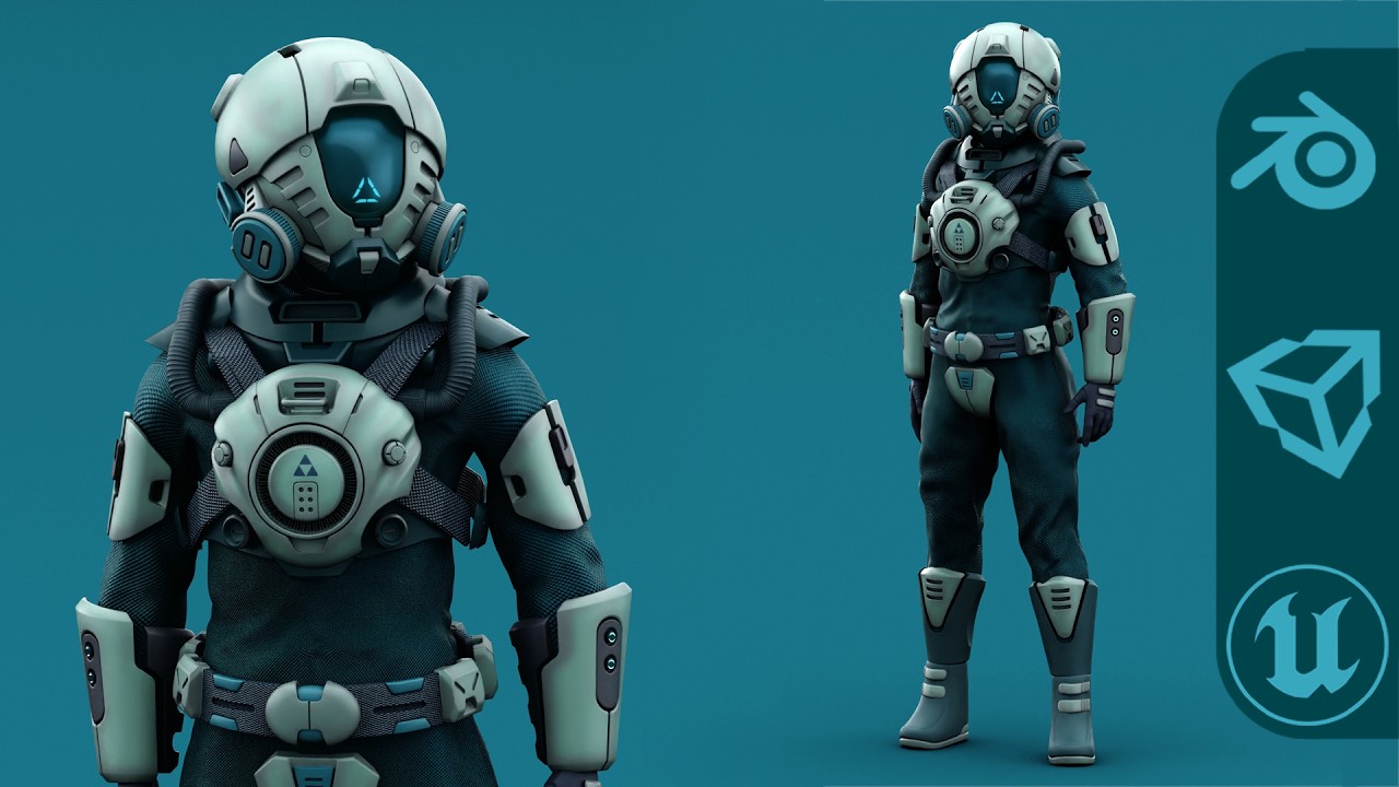 Austronaut J-1 Auto-Rig Pro Rigged For Mixamo Unreal Engine Unity 3D Model
