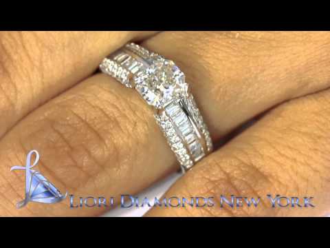 ER-1047 - 2.11 Carat H-VS2 Certified Radiant Cut Diamond Engagement Ring 14k White Gold