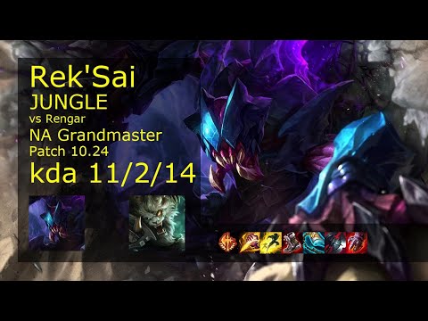 Rek'Sai Jungle vs Rengar - NA Grandmaster 11/2/14 Patch 10.24 Gameplay