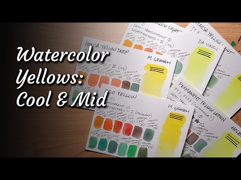 Watercolor Yellows: Cool and Mid - Swatch & Mix