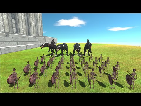 VENOM T-REX AND SPINOSAURUS TEAM vs ARMIES OF INFERNALS - Animal Revolt Battle Simulator ARBS