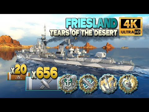 Destroyer Friesland on map Tears of the Desert, 248k damage - World of Warships