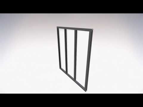 Verrière intérieure 3 carreaux 108 x 93,2 cm noir Kit Atelier