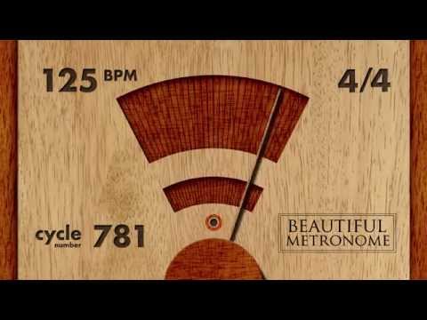 125 BPM 4/4 Wood Metronome HD