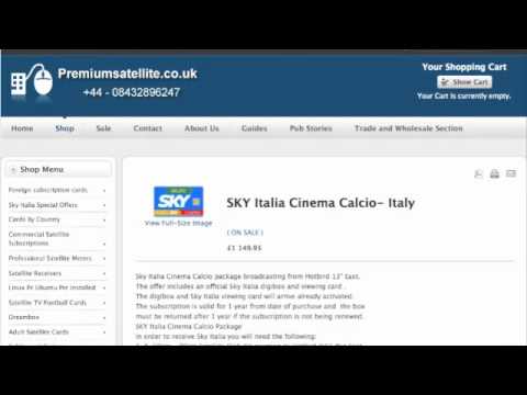 SKY Italia Cinema Calcio- Italy £1.149.95 www.premiumsatellite.co.uk