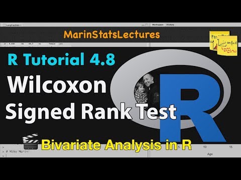 Wilcoxon Signed Rank Test in R with Example | R Tutorial 4.8 | MarinStatsLectures