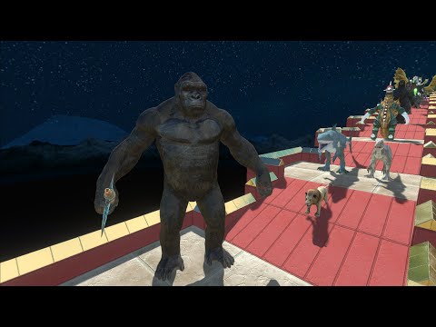 KING KONG VS GHIDORAH & ALL GODZILLA DEATH RUN - Animal Revolt Battle Simulator