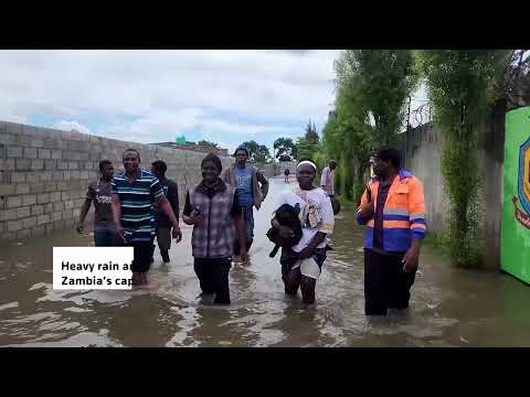 Heavy rains submerge homes in Zambia's capital, Lusaka
