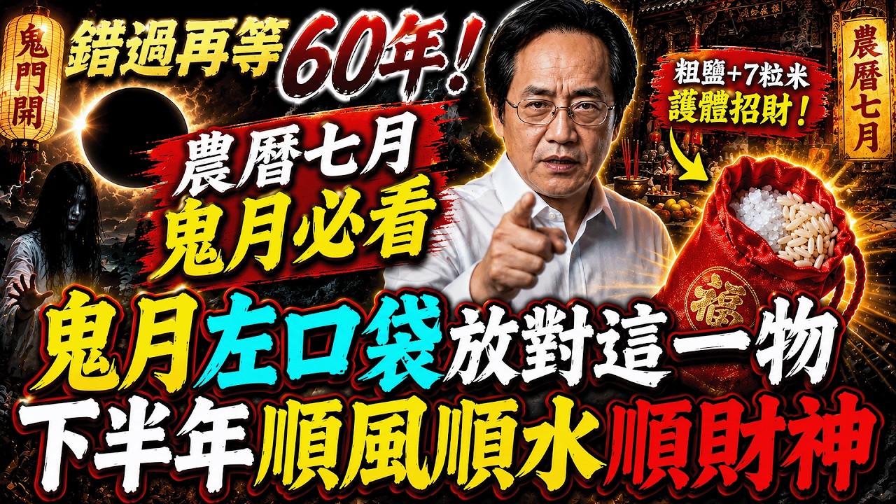 倪海廈：農曆七月12生肖改運必看！鬼月左口袋放對這一物，2026下半年順風順水順財神！#倪海廈 #黃帝內經 #養生 #國學 #易經 #開運 #招財 #補財庫 #中醫 #風水 #2026運勢 #立秋