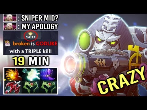NEW STYLE Midas To Mjollnir Sniper Mid vs Invoker 14 Min Godlike Crazy Gameplay 7.20e Dota 2