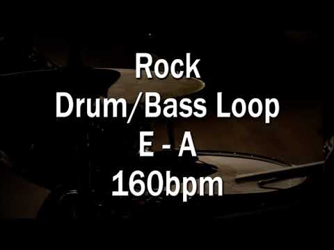 Rock Drum/Bass Loop E-A 160bpm for practice