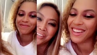 Beyonce laughing and goofing off with her friends 2018