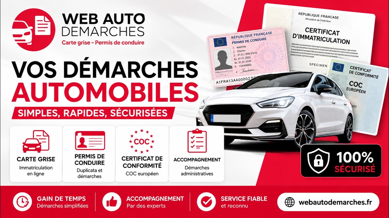 WebAutoDémarches.fr : Simplifiez vos démarches automobiles 🚗 | Carte Grise, Permis & COC