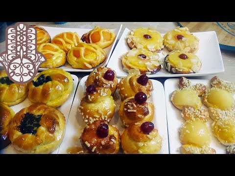 5 Brioches à la crème pâtissière avec la même pâte