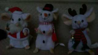 (Gemmy) Tinsel Mice - We wish you a Merry Christmas, Let it Snow, Jingle Bells