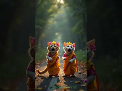 A villain cat😱 is scaring an innocent cat | #short #catvideos #catdance