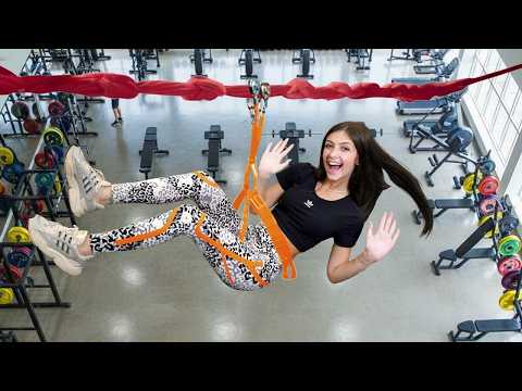 My sister survives 24 hours in a gym *Security cameras*