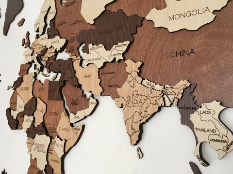 Wood World Map 3d - Budget Wall Decor