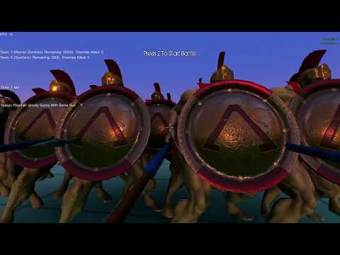 2000 Spartans vs 50000 (50k) Zombies -  Ultimate Epic Battle Simulator