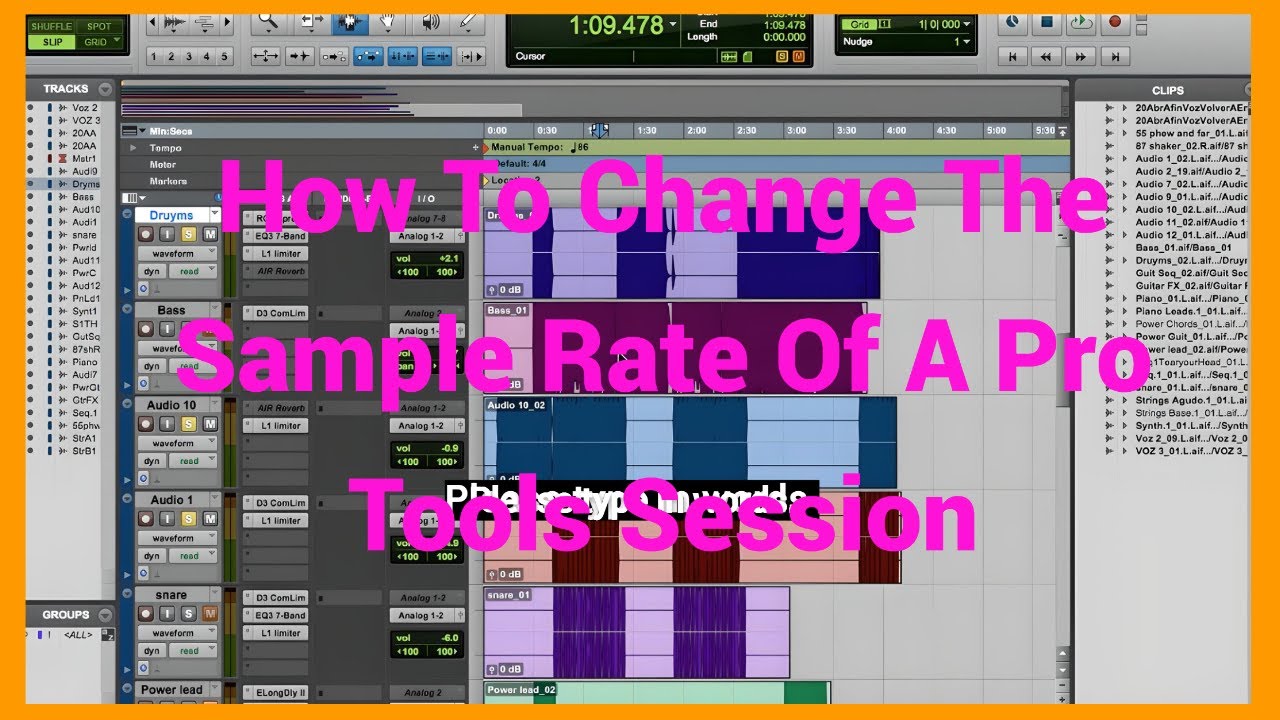Changing Sample Rate Of A Pro Tools Session 2025