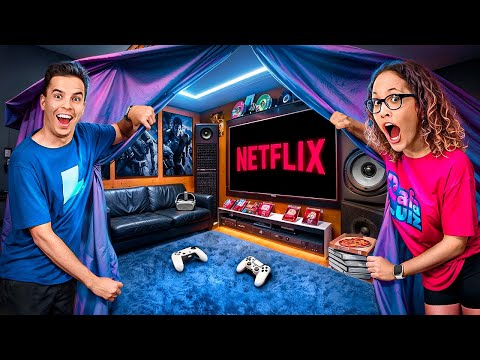 I TURNED THE MANSION LIVING ROOM INTO A PROFESSIONAL CAMP TO SURPRISE MY GIRLFRIEND!