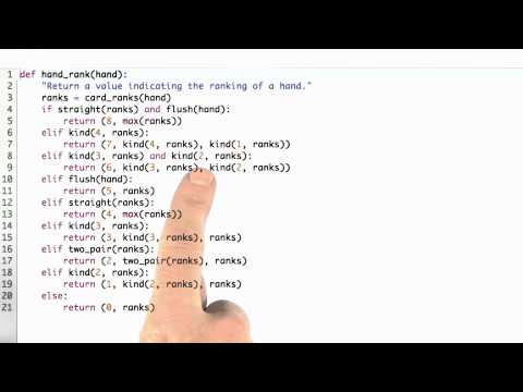 Writing Hand Rank Solution Design of Computer Programs