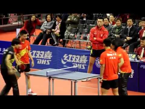 Zhang Jike Li Xioxia & Ding Ning MA LONG on a Mini Table. Show TT