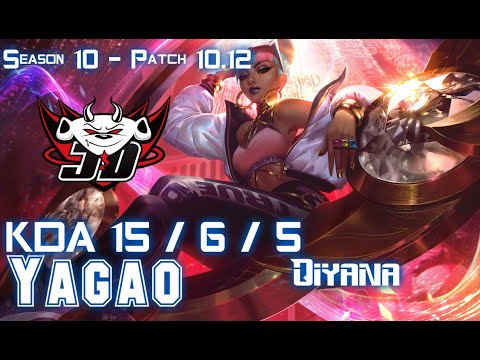 JDG Yagao QIYANA vs DIANA Mid - Patch 10.12 KR Ranked